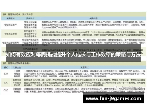 如何有效应对每周挑战提升个人成长与工作效率的策略与方法